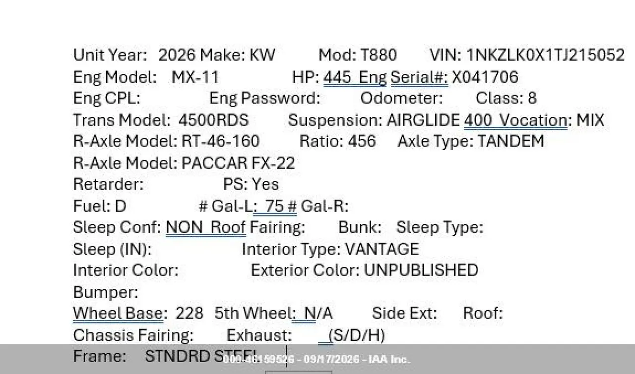 Kenworth T880 2026