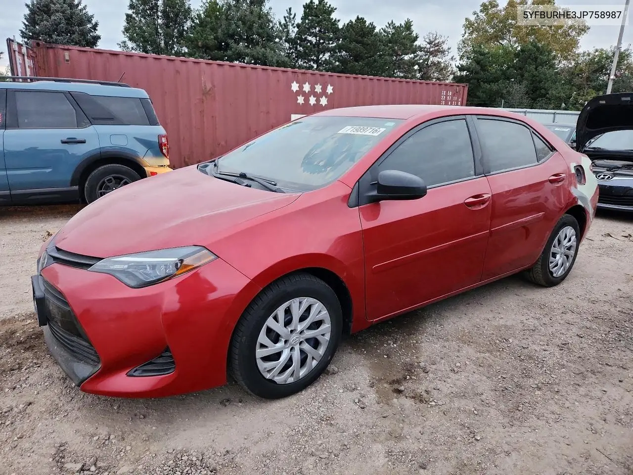 Toyota Corolla Le 2018